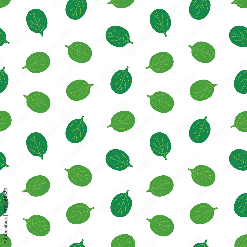 Fresh green spinach leaves vector seamless pattern background. Fresh green spinach leaves vector seamless pattern background.