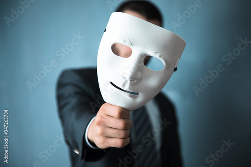 Obraz na plátně man hand white mask