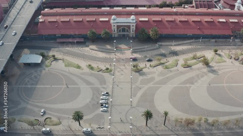 Aerial view of an empty Mary Fitzgerald Square in Newtown, Johannesburg during the covid-19 coronavirus lockdown.  photo