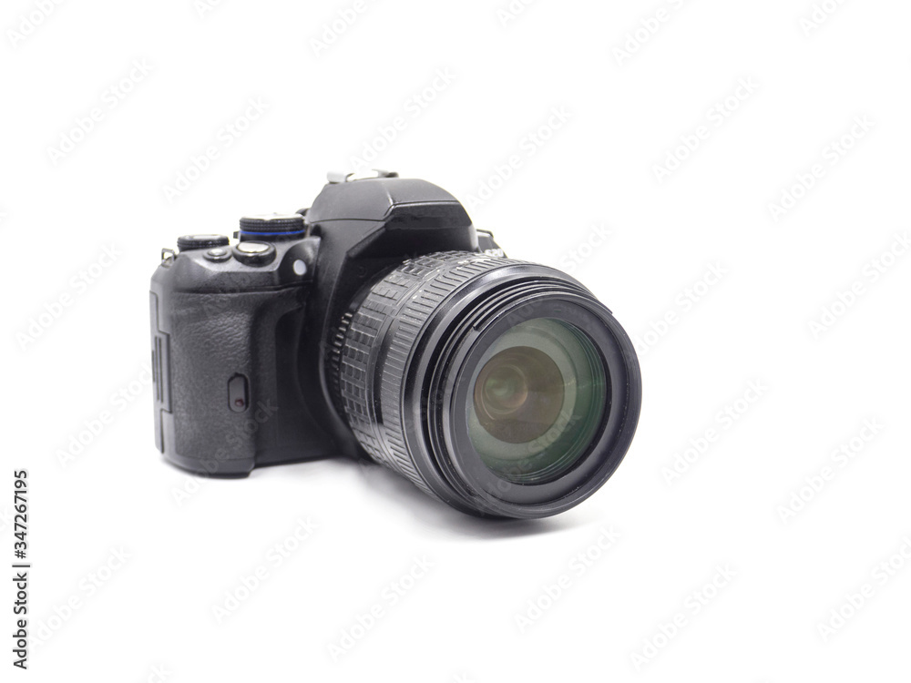 old digital camera isolated on white background