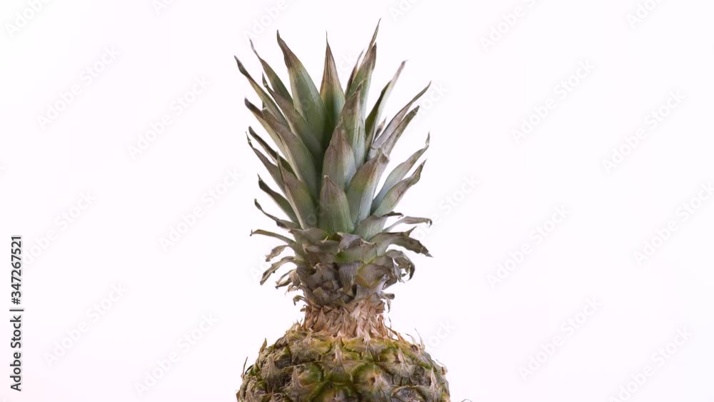 Pineapple Rotates On A White Background Pineapple Rotates On A White Background