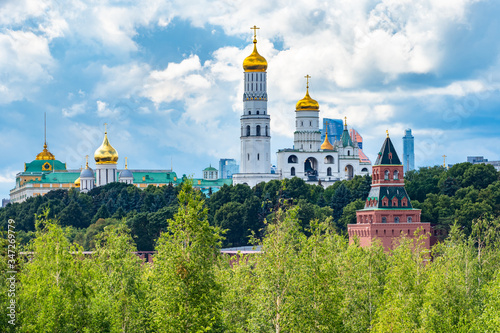 Moscow. Russia. Ivan the Great belltower. The Moscow Kremlin. Cathedrals of the Kremlin. Churches of Moscow. The capital of Russia on a summer day. Russian churches. Traveling in Russia