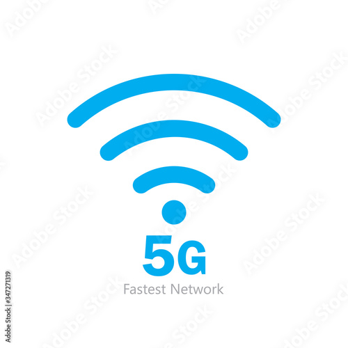 Vector symbol or icon 5G Internet Network Connection. 5th Generation Wireless Internet Network Connection