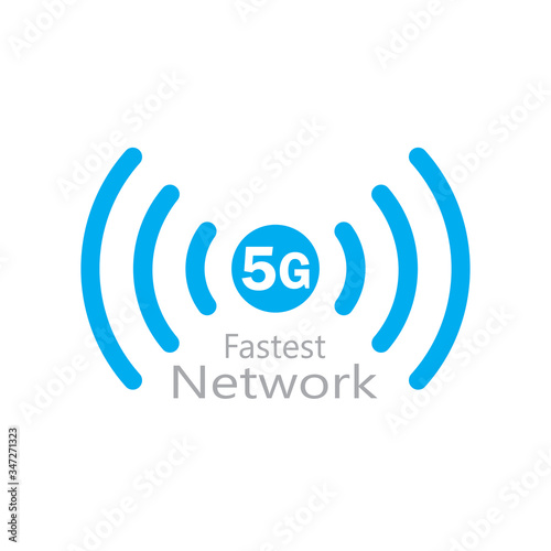Vector symbol or icon 5G Internet Network Connection. 5th Generation Wireless Internet Network Connection