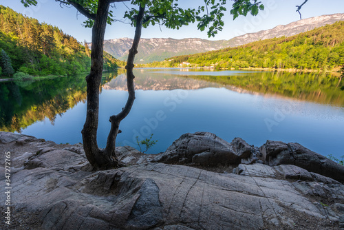Εκτύπωση καμβά Lake Monticolo in the municipality of Appiano in the Bolzano area of Italian South Tyrol