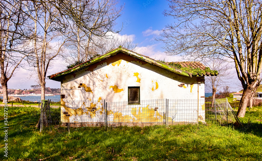 old abandoned and chipped house