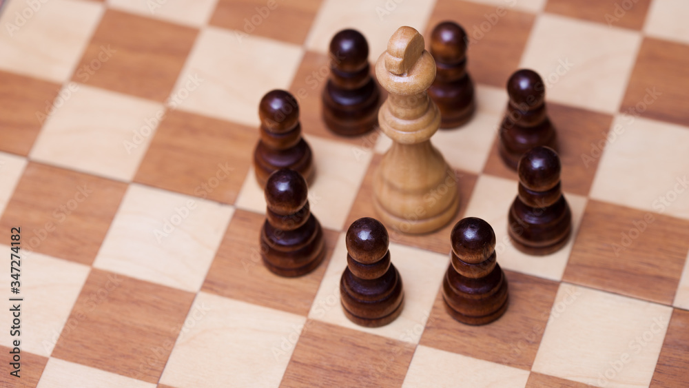 Chess, many against one, the concept of teamwork. Chess, many against one, the concept of teamwork.