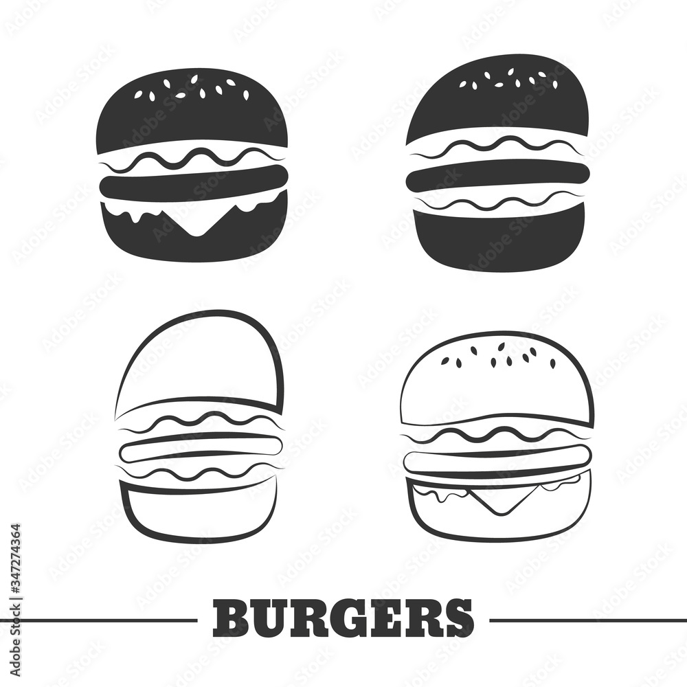 Burgers vector icons Burgers vector icons