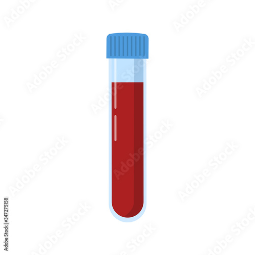Blood test . Vector illustration isolated on a white background. Flat drawing style