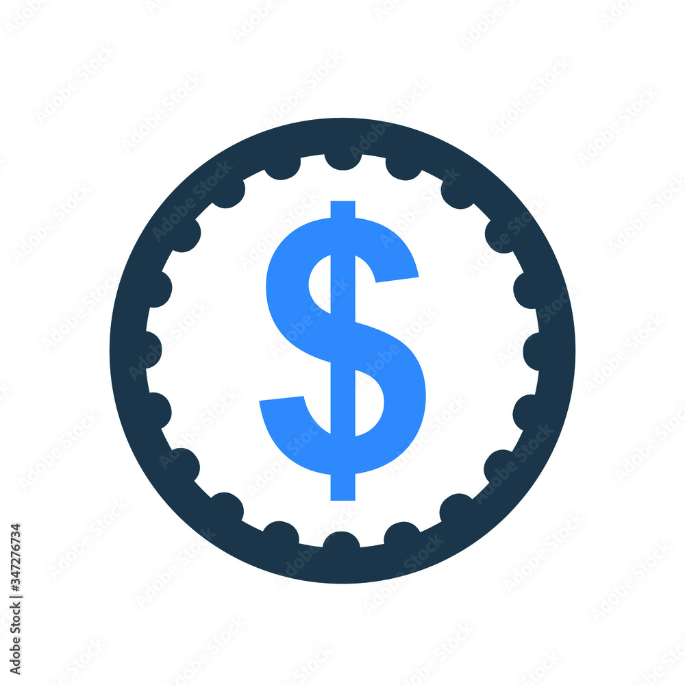 Dollar coin icon Dollar coin icon