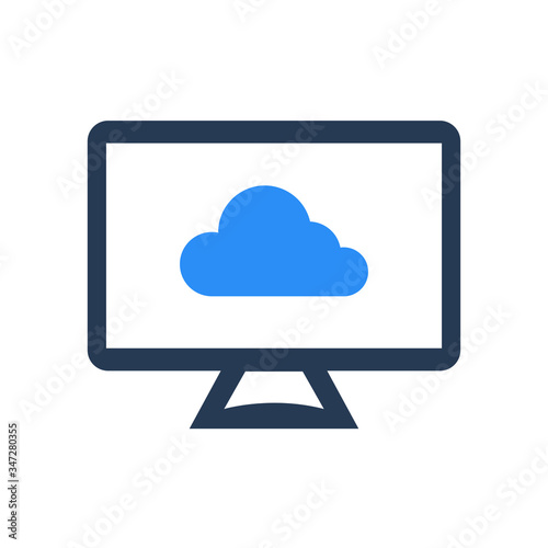 Cloud computer screen icon