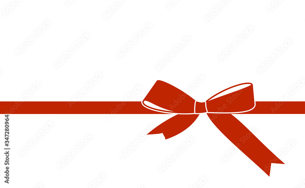 Invitation, Greeting or Gift Card With Red Ribbon And A Bow. Gift Voucher Template with place for text. Invitation, Greeting or Gift Card With Red Ribbon And A Bow. Gift Voucher Template with place for text.