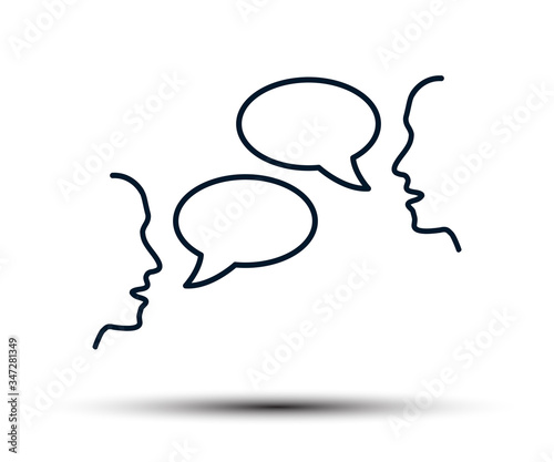 Two people are talking, people's conversation, chatting, discussion, negotiations, dialogue, interlocutors, communication - stock vector photo