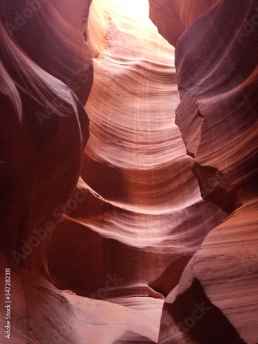 Abstract light with red rock formation