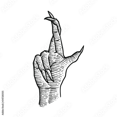 Symbol Hand Gesture engraving design