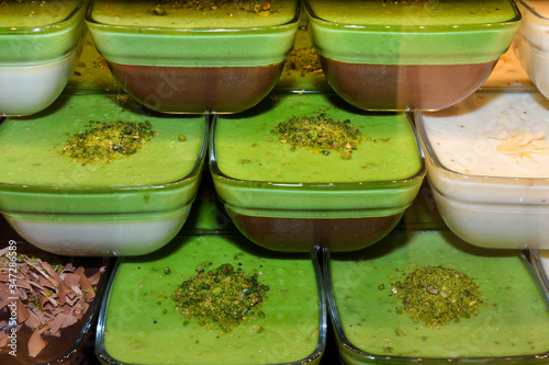 Zerde is a Turkish dessert, a sort of sweet pudding from rice that is colored yellow with saffron. photo