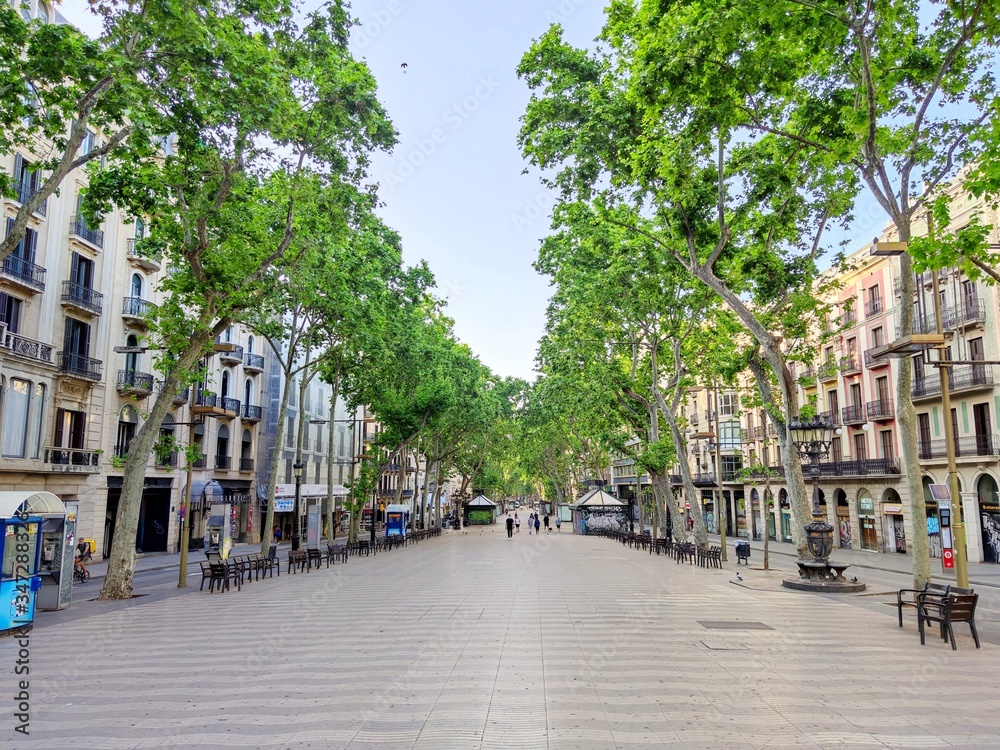 Las Ramblas de Barcelona the centre of the Catalan capital. Catalonia, Spain