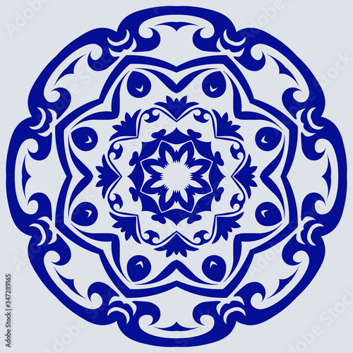 Decorative pattern. Oriental vintage round motif. The ornament. Abstract texture designs can be used for backgrounds, textile, wallpapers, gift wrapping, templates, shawl and ceramic tiles. Vector.