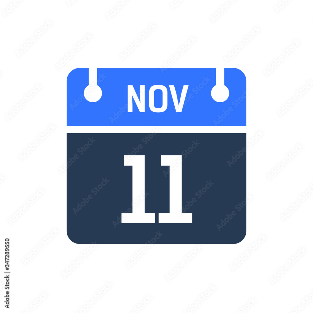Calendar Date Icon - November 11 Vector Graphic Calendar Date Icon - November 11 Vector Graphic