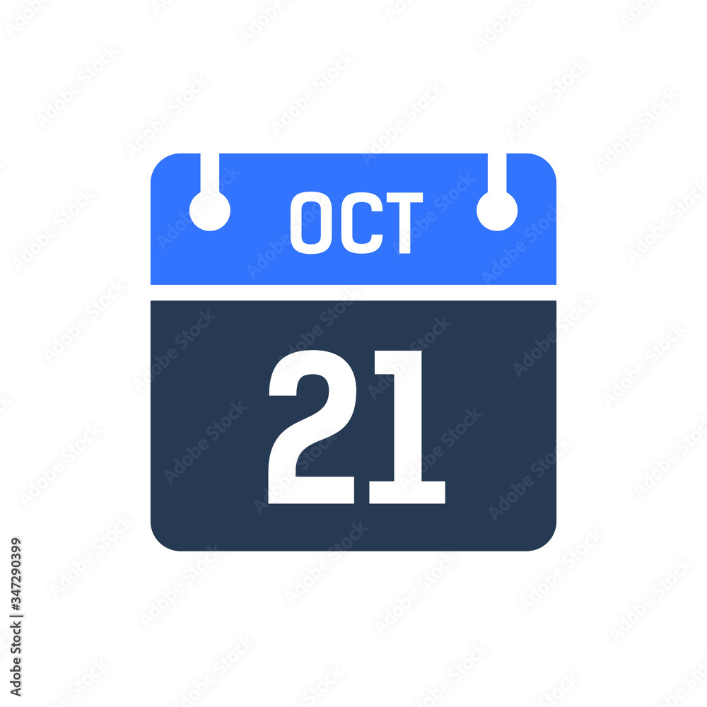 Calendar Date Icon - October 21 Vector Graphic Calendar Date Icon - October 21 Vector Graphic