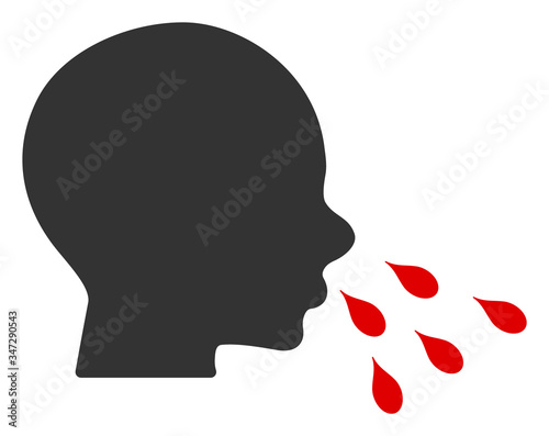 Vector sneezing man flat icon. Vector pictograph style is a flat symbol sneezing man icon on a white background.