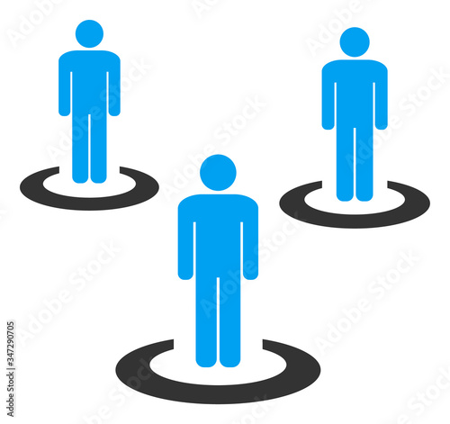 Vector social isolation flat icon. Vector pictograph style is a flat symbol social isolation icon on a white background.
