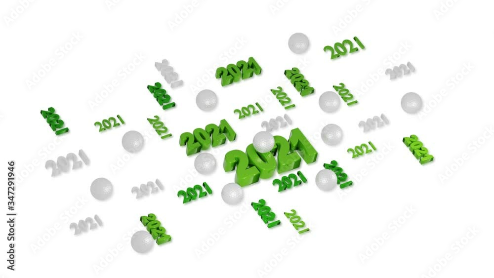Many Golf ball 2021 designs with reflections in Loopable Move on White Many Golf ball 2021 designs with reflections in Loopable Move on White