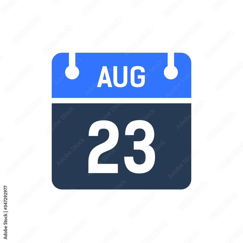 Calendar Date Icon - August 23 Vector Graphic Calendar Date Icon - August 23 Vector Graphic
