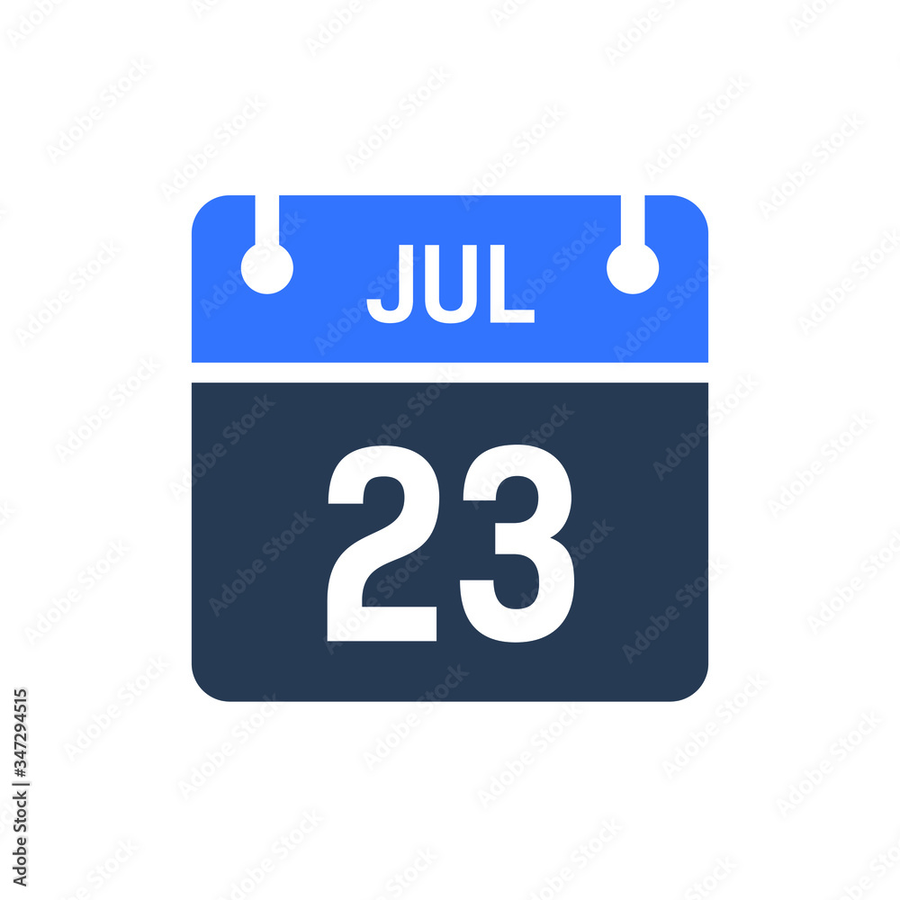 Calendar Date Icon - July 23 Vector Graphic Calendar Date Icon - July 23 Vector Graphic
