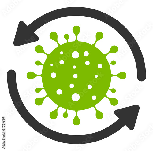 Vector coronavirus update flat icon. Vector pictograph style is a flat symbol coronavirus update icon on a white background.