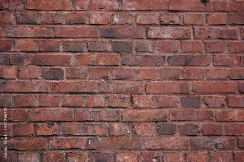 Urban architecture, old red brick wall background