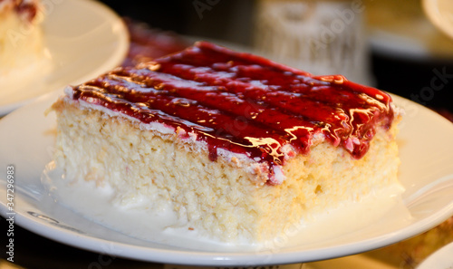Photography Turkish Traditional Ramadan Dessert Gullac with grated pistachio on top which ma