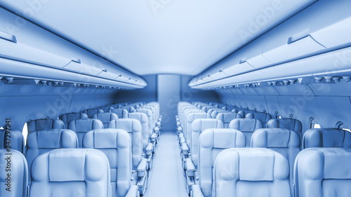 3D rendering from the inside of an airplane