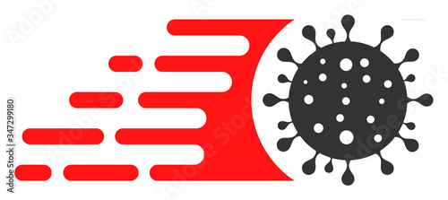 Vector rapid coronavirus flat icon. Vector pictogram style is a flat symbol rapid coronavirus icon on a white background.