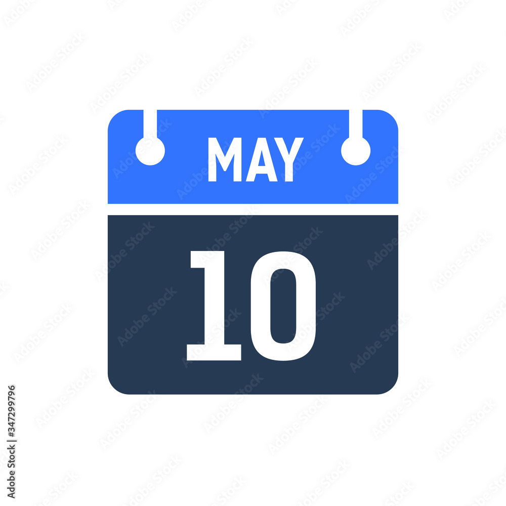 Calendar Date Icon - May 10 Vector Graphic Calendar Date Icon - May 10 Vector Graphic