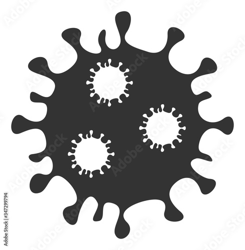 Vector virus flat icon. Vector pictograph style is a flat symbol virus icon on a white background.