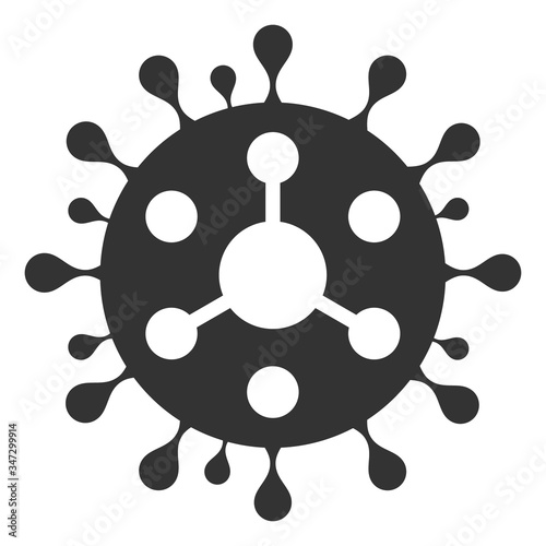Vector virus cell flat icon. Vector pictograph style is a flat symbol virus cell icon on a white background.