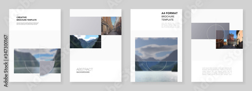 A4 brochure layout of modern covers design templates for business flyer leaflet, A4 format brochure design, report, presentation, magazine cover, book design in minimal style.