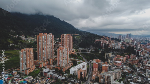 aerial view of the city Bogota 