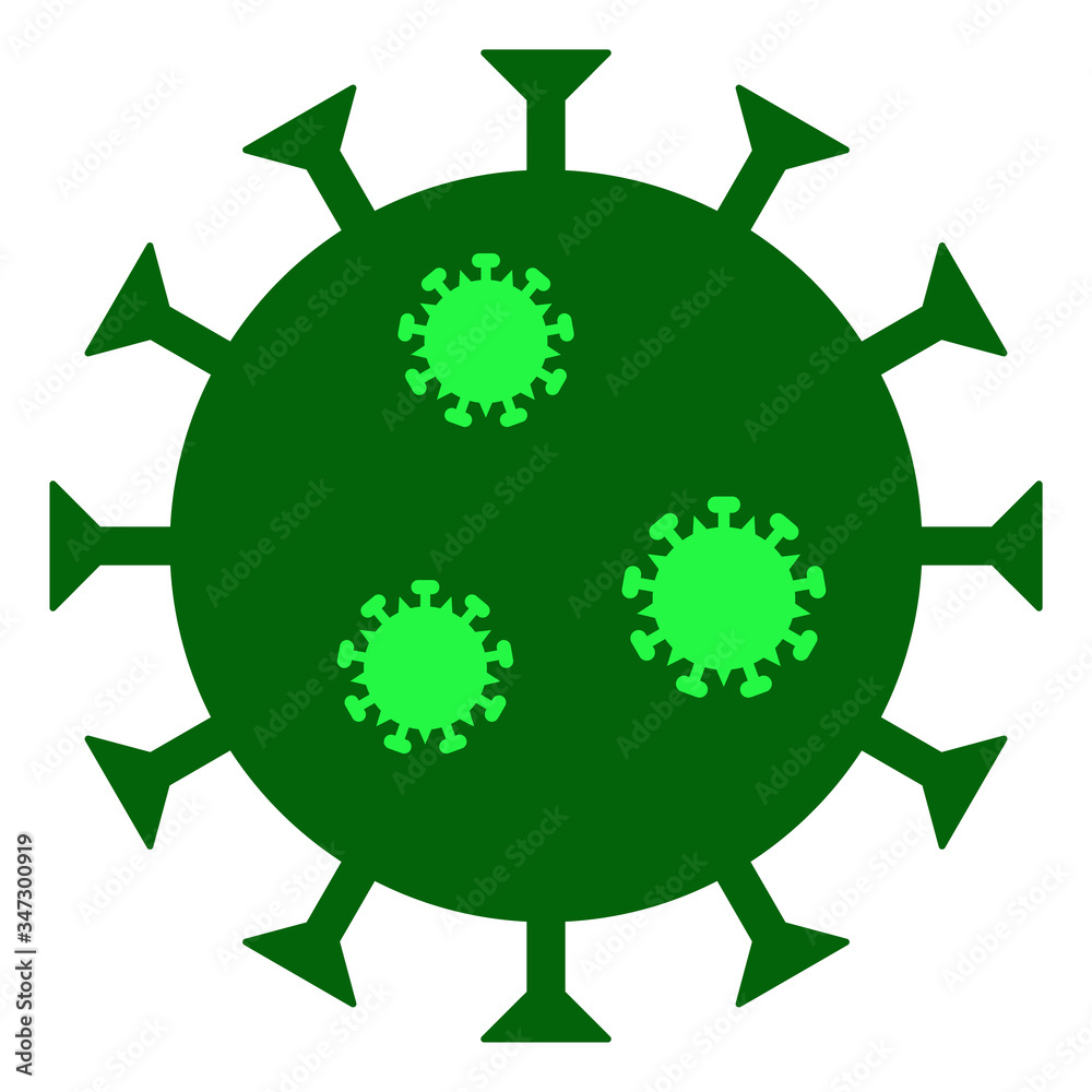 Vector covid-19 flu virus flat icon. Vector pictogram style is a flat symbol covid-19 flu virus icon on a white background.