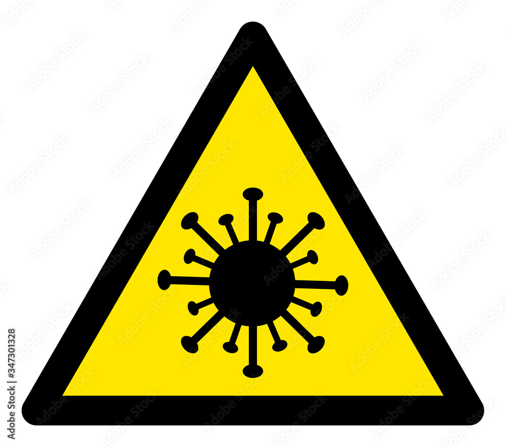 Vector flu virus warning flat icon. Vector pictograph style is a flat symbol flu virus warning icon on a white background. Vector flu virus warning flat icon. Vector pictograph style is a flat symbol flu virus warning icon on a white background.