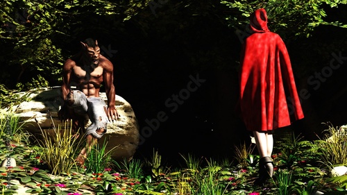 3D Little Red Riding Hood and the Werewolf