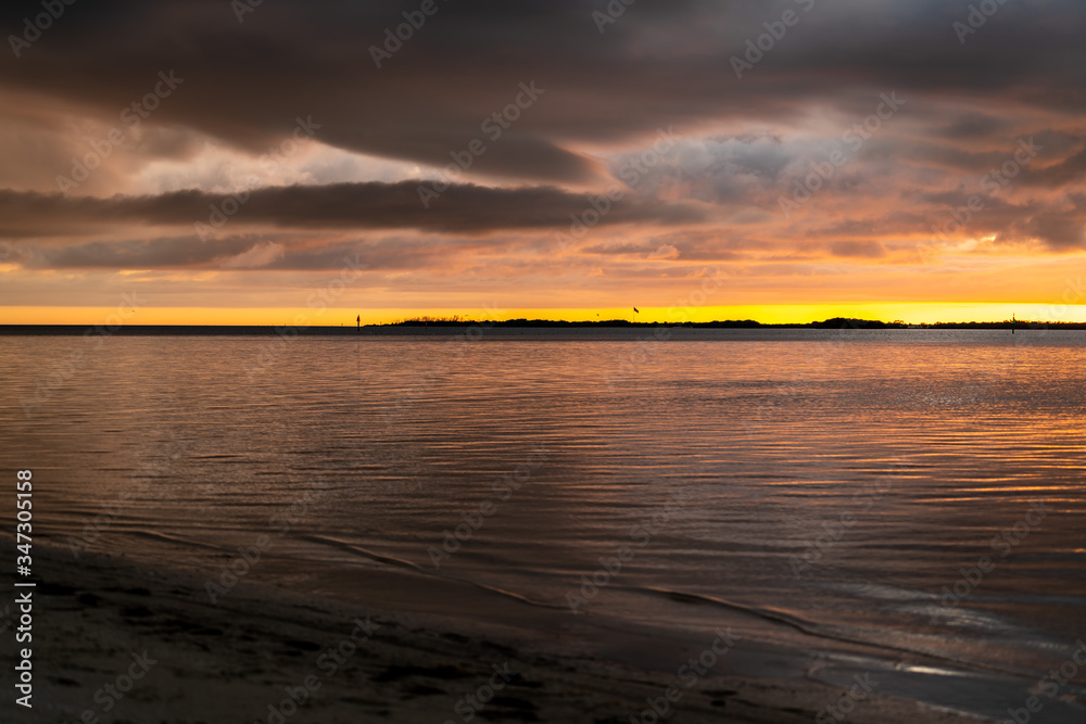 Brilliant cloud-filled sunset on Tampa Bay. Brilliant cloud-filled sunset on Tampa Bay.