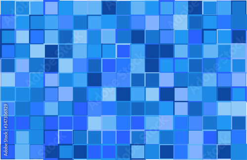 Artistic modern vector background from blue color shades random mosaic pattern with variable width of borders, useful for art, backgrounds, wallpapers and wrapping papers, etc
