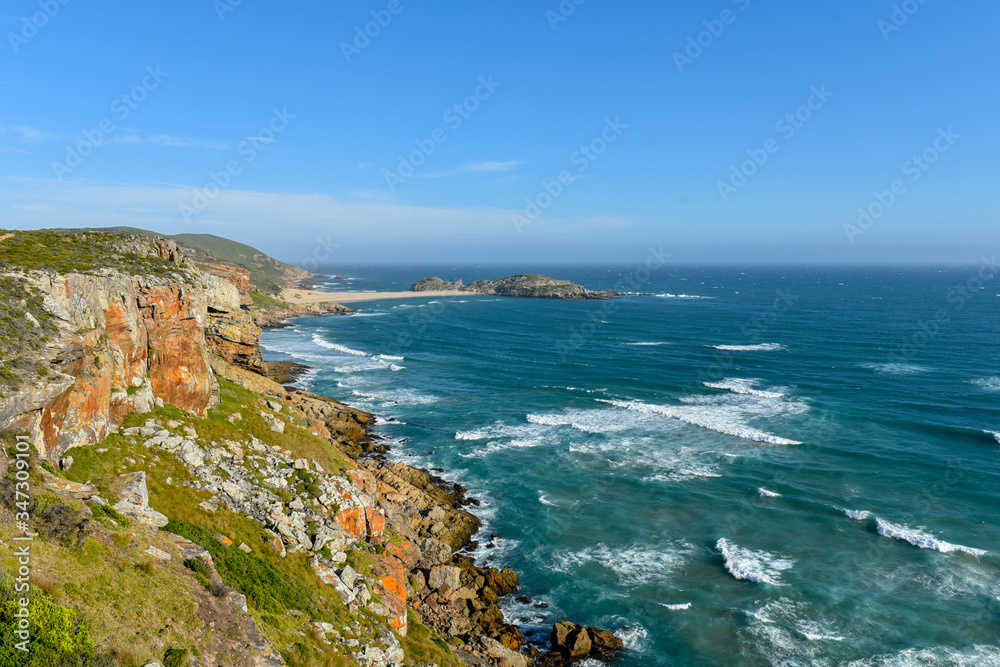 Fototapeta premium Robberg Nature Reserve is one of the top tourist attractions near Plettenberg Bay, Garden Route, South Africa 