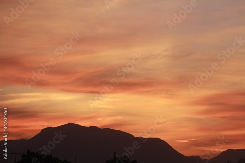 sunset over the mountains