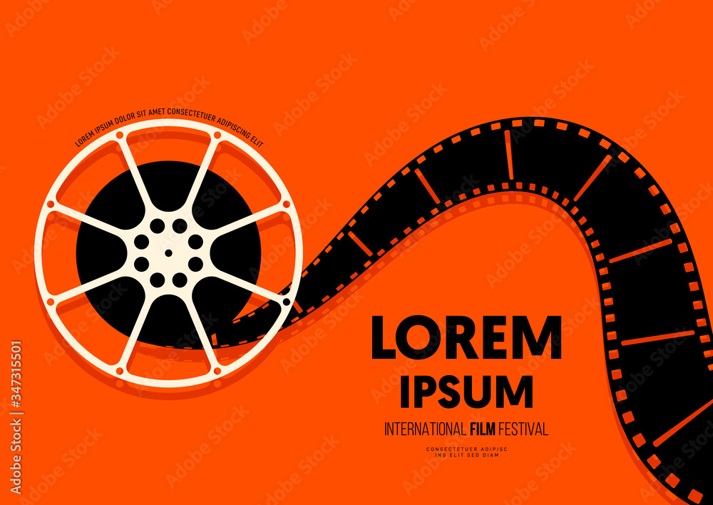 Movie and film poster design template background modern vintage retro style