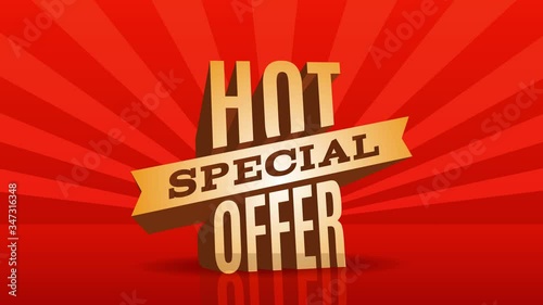 hot special offer web publicity for ecommerce business with huge letters over red brilliant floor photo