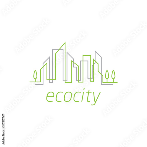 Eco city logo icon vector illustration.