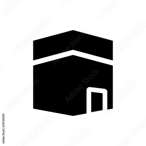 Kaba hajj muslim glyph icon design vector.